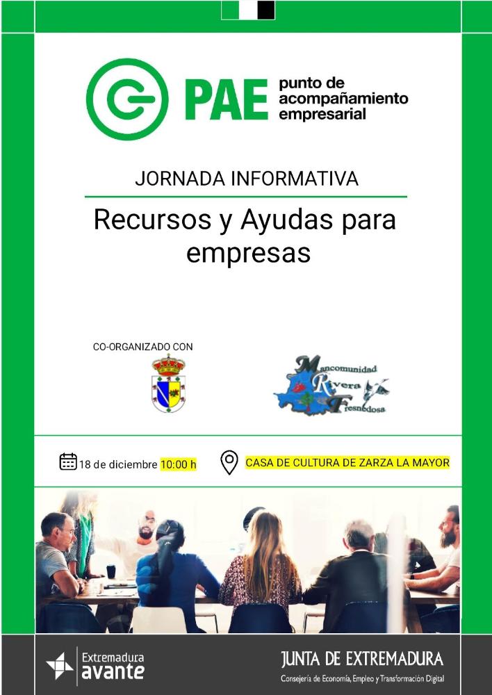 Imagen 18 de Diciembre - Jornada Informativa “Recursos y Ayudas para Empresas”