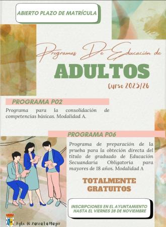 Imagen Inscripciones para participar en el Programa de aprendizaje a lo largo de la vida 2025/26 (clases de adultos)